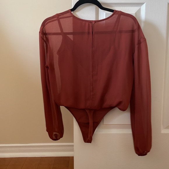 Wilfred, burnt orange tank top body suit with a mesh cover - Picture 2 of 2